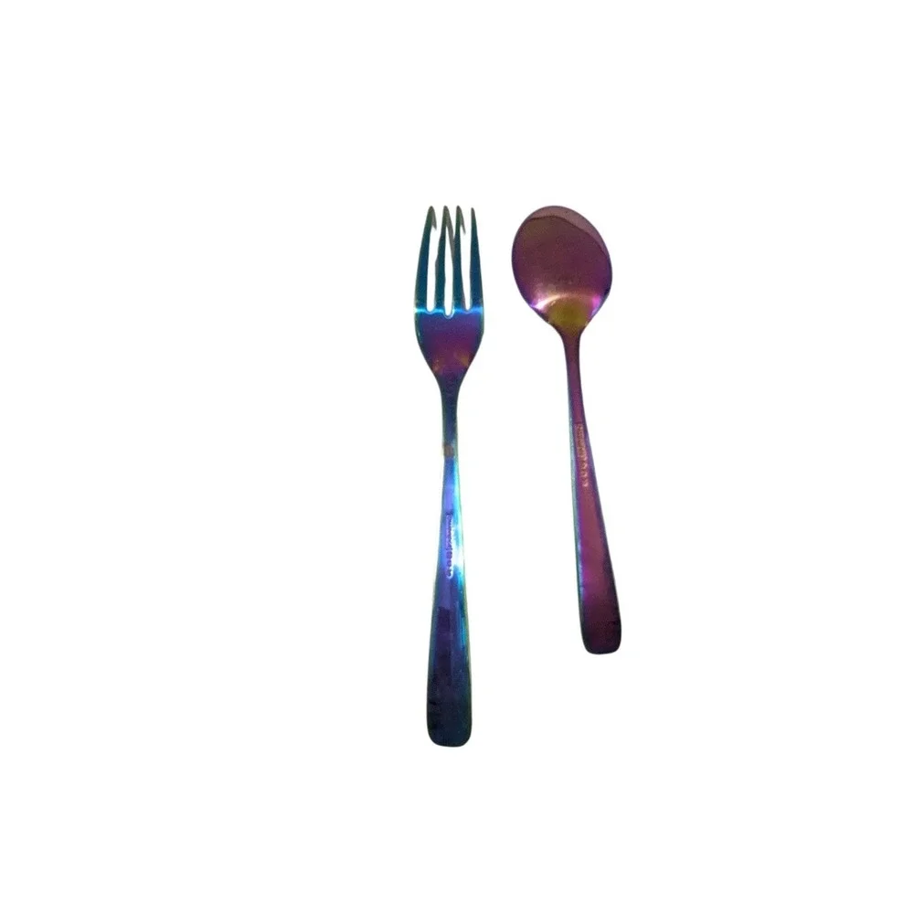 Cambridge Rainbow Titanium Flatware Set 2pc Iridescent Fork Spoon 2019